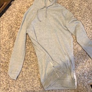 Grey long line hoodie